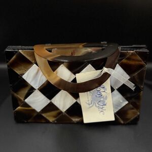 Chabby Chic Mother Of Pearl Magnetic Clasp Top Handle Bag NWT
